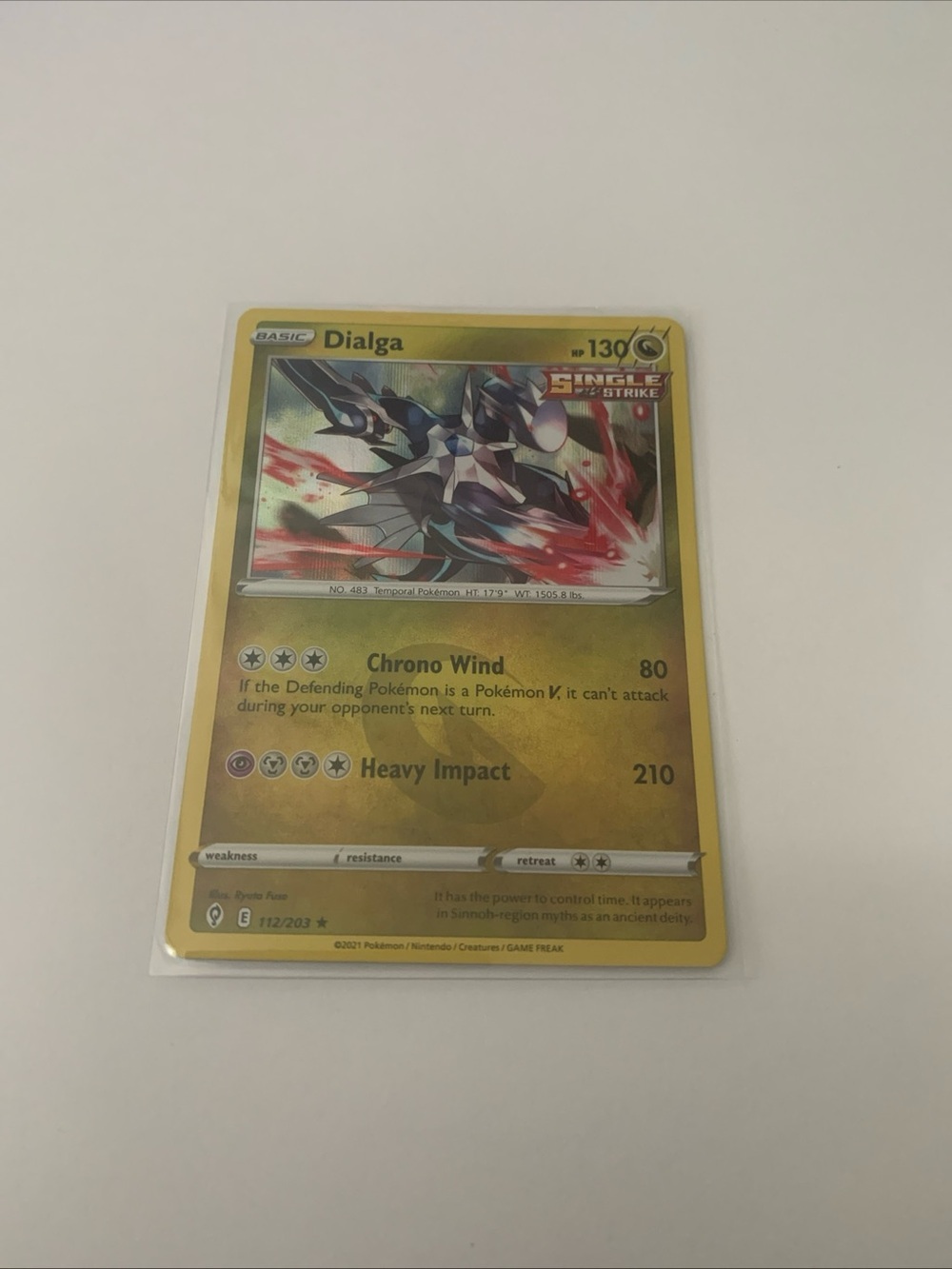 Pokemon Dialga Gold Foil Card - Yellow